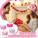 2 x 4 Pcs Valentine's Day Headbands for Women Love Heart Headbands Soft Plush Wide Knotted Elastic Hairband Valentines Hair Accessories Gifts for Women Valentines Party Yoga Running Workout