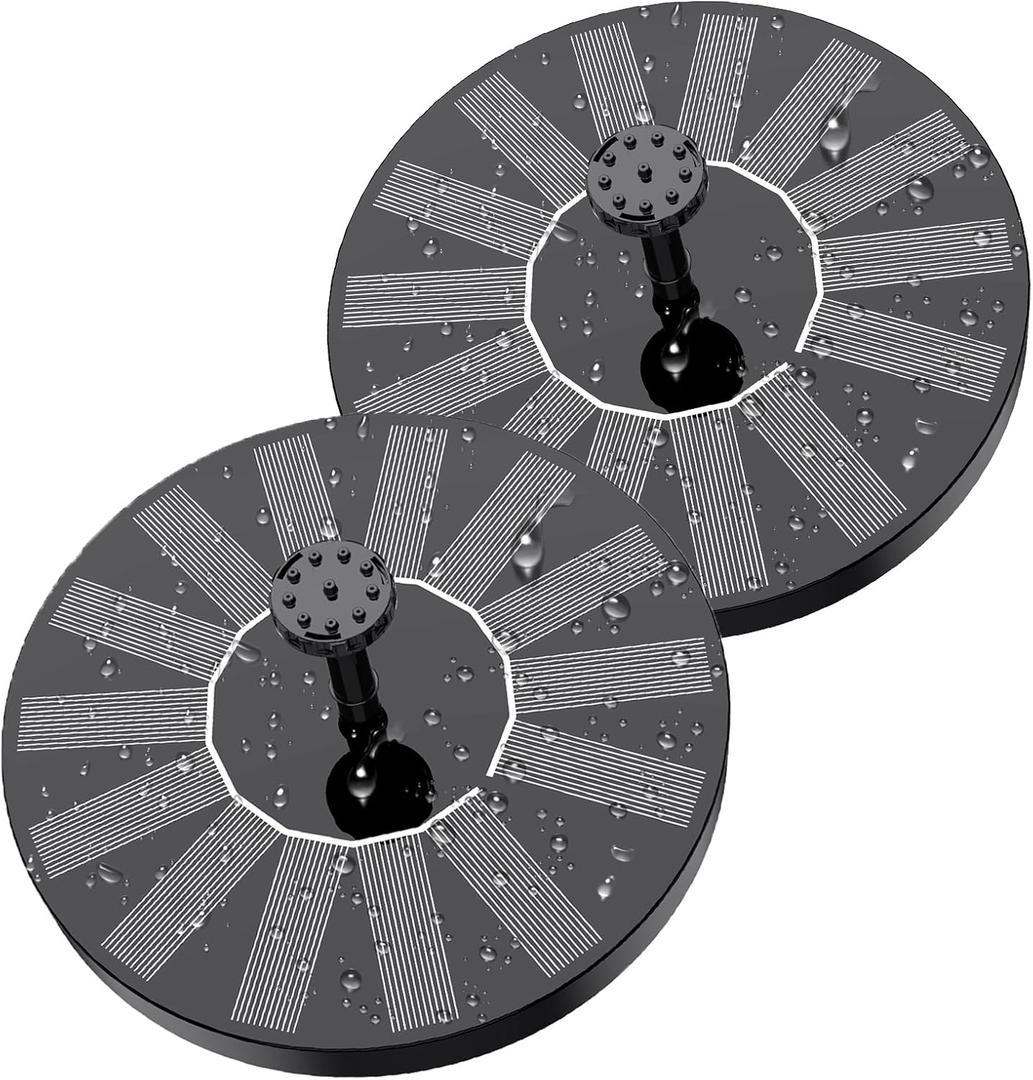 AISITIN Solar Bird Bath Fountain, Solar Fountain Pump for Bird Bath with 6 Nozzles, Solar Powered Water Pump for Garden, Ponds, Pool, Outdoor and Fish Tank, 1.5W-New, 2 Pack AISITIN Solar Bird Bath Fountain, Solar Fountain Pump for Bird Bath with 6 Nozzles, Solar Powered Water Pump for Garden, Ponds, Pool, Outdoor and Fish Tank, 1.5W-New, 2 Pack