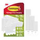 Command 15, 10, & 5 lb Large, Medium and Small 32 Pairs Picture Hanging Strips (64 Strips), Damage-Free Hangers for Picture Frames, No Tools Required, Great for Home Room Wall Decor, White Adhesive