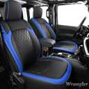 Coverado Seat Covers Fullset for Jeep Wrangler, Waterproof Car Seat Covers for Truck Automotive Seat Covers Custom Fit for 2018-2024 Jeep Wrangler JL Seat Covers 4-Door with Rear Cupholder OnlyBlue