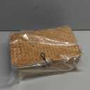 Wicker Storage Basket with Lid, Natural Seagrass Storage Baskets for Organizing, Rectangular Woven Basket for Storage, Decorative Boxes Bins with Lids Home Organizer Decor (9.05" x 5.11" x 3.34")