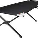 Teton Camping Cot with Patented Pivot Arm, Folding Camping Cot, Durable Heavy Duty Canvas, Comfortable Sleeping Bed for Adults, Portable 84" L 40" H ( Black )
