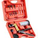 Orion Motor Tech Brake Bleeder Kit with Hand Vacuum Pump and Adapters, Brake Bleeding Kit for Brake Fluid Power Steering Fluid More, Vacuum Brake Bleeder Pump with Pressure Gauge (Gray)