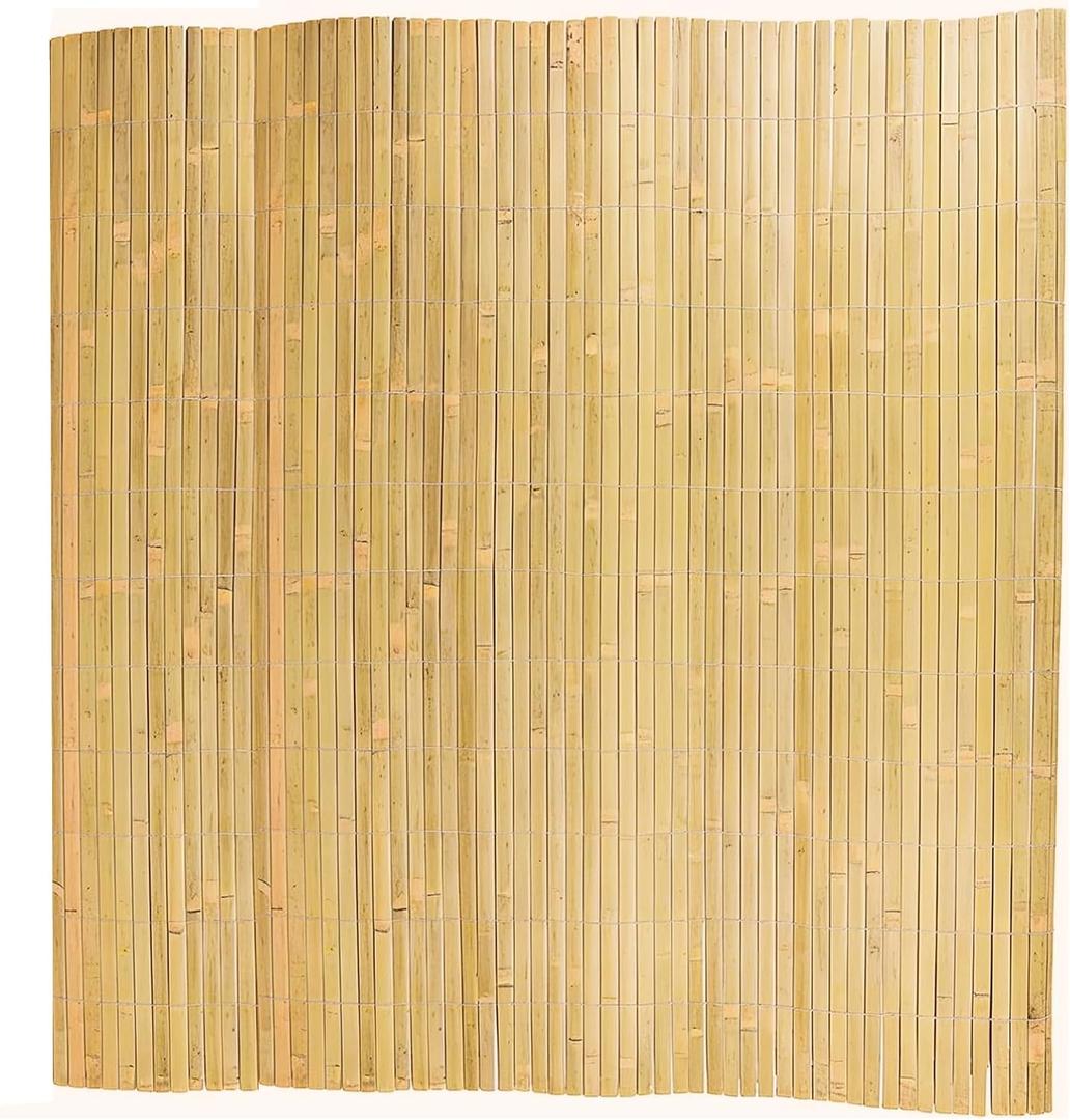 Bamboo Slat Fence 4ft H x 13ft L, Bamboo Privacy Fence 4ft High, Natural Bamboo Fencing, Decorative Bamboo Fence for Backyard, Balcony, Garden, and Pool Area