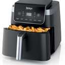 Ninja Air Fryer Pro XL 6-in-1 with 6.5 QT Capacity, Max Crisp, Air Fry, Air Roast, Bake, Reheat, Dehydrate, Max Crisp Technology with 450F, Nonstick Basket & Crisper Plate, Grey, AF181 (6.5 QT MAX, Black)
