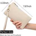GOIACII Women's Wristlet Clutch Slim Leather Wallet RFID Blocking Handbag