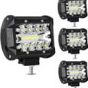 LED Light Pods for Trucks, 4 Inch LED Light Bar 60W Spot Flood Combo Driving Fog Off Road Lights Work Light 24V 12V for Motorcycles Pickup SUV ATV UTV Boat(4Pack)