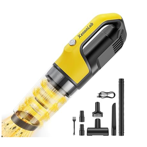 XenonLab Handheld Vacuum Cordless 1.1 Pounds Car Vac 10000PA Hand Held Vacuums 4in1 Hand Vac Cordless Rechargeable HEPA Filter Large Capacity Dust Cup for Car Office Home Pets Hair (Yellow)