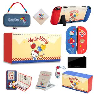 Kuitmor Switch Accessories Bundle for Switch 2017:Carrying Case, Protective Case, Game Card Case, Screen Protector, Playstand, Thumb Grip Caps and More (10 in 1)