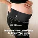 KeaBabies Pregnancy Belly Bands for Pregnant Women - 1-Pack, Soft & Breathable Maternity Belly Support Band, Easy Adjustable Maternity Belt for Back, Pelvic Support, Comfortable (Midnight Black, XL)