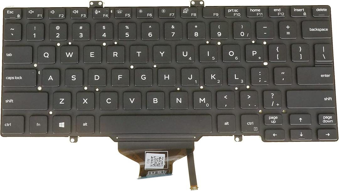 US English Keyboard for Dell Latitude 7400 5400 5401 5410 5411 07D2R0 0RN86F Backlit Without Pointer No Frame