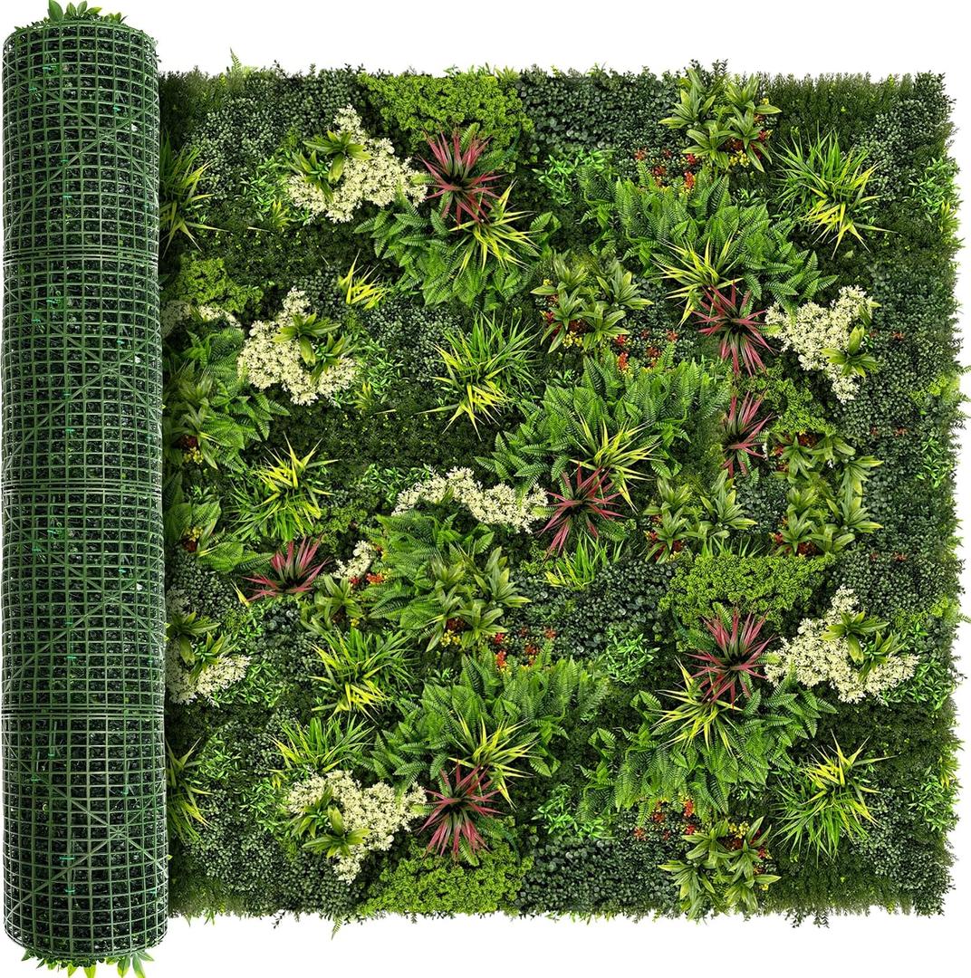 TTTM Artificial Greenery Hedge Panel Wall Decor: 96"X120" (80 SQFT)
UV-Anti, Faux Boxwood Fence, Fake Plant Background Covering, Privacy Screen Used in Outdoor Indoor Patio, Wedding Backdrop