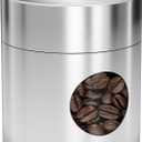 Coffee Gator Mini Coffee Canister- 4oz Borosilicate Glass, Little Container for Beans Grounds Dry Food Storage Kitchen Travel - Silver