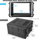 Diandian 6U Rack Case Shallow 16" Depth, 19" Rackmount Flight Case, Watertight Dust-Proof, Shock Mount for Amplifier, Pro Audio, DJ Mixer, Effects with Microphone Compartments, 6U Rack Space 16" Deep