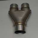 3 inch Exhaust Y Pipe, 3" Single to 3" Dual Exhaust Adapter Connector, 10" Overall Length, Universal 3 Inch Y Tail Pipe, Weld-on, Silvery