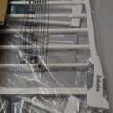 Babelio Metal Baby Gate, 29-43" Auto Close Easy Install Pet Gate PressGuard P7, Extra Wide Walk Thru Child Safety Gate, 30" Tall Pressure Mounted Dog Gate for Doorways & Stairs, White