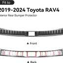 Interior Rear Bumper Protector for Toyota RAV4 2025 2024 2023 2022 2021 2020 2019 Accessories Stainless Steel Rear Bumper Guard Trunk Sill Protector (Black Brushed)