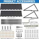Fixed Window Awning - Aluminum Awning for Door Entrance 52" W x 31" H with Triangle Frame, Door Awnings Exterior with Color Stone Tile, Waterproof All-Weather UV Protector for Patio, Porch
