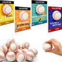 Baseball Valentines Day Cards Gifts for Kids School -24 Pack,Mini Foam Baseball Toys with Exchange Cards for Toddlers,Valentines Sport Goodie Bag Stuffer Classroom Favors Treats Prizes for Boys Girls