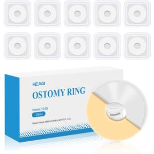10 PCS Ostomy Barrier Rings, Ostomy Supplies, 2 mm Thickness Moldable Ostomy Rings Medical Grade Hydrocolloid Adhesive Barrier Rings Better Seal for Ostomy Bags (Box of 10)