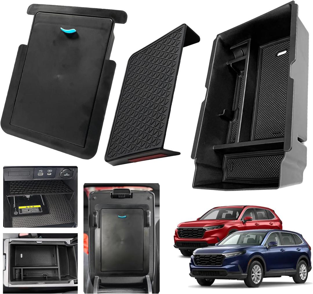 3PCS 2024 2025 2026 Honda CR-V CRV Hybrid Accessories Center Console Organizer Tray for 2025 2024 2023 Honda CR-V (Hybrid) Console Organizer 2024 CRV Console Armrest Tray 2025 CR-V Storage Box
