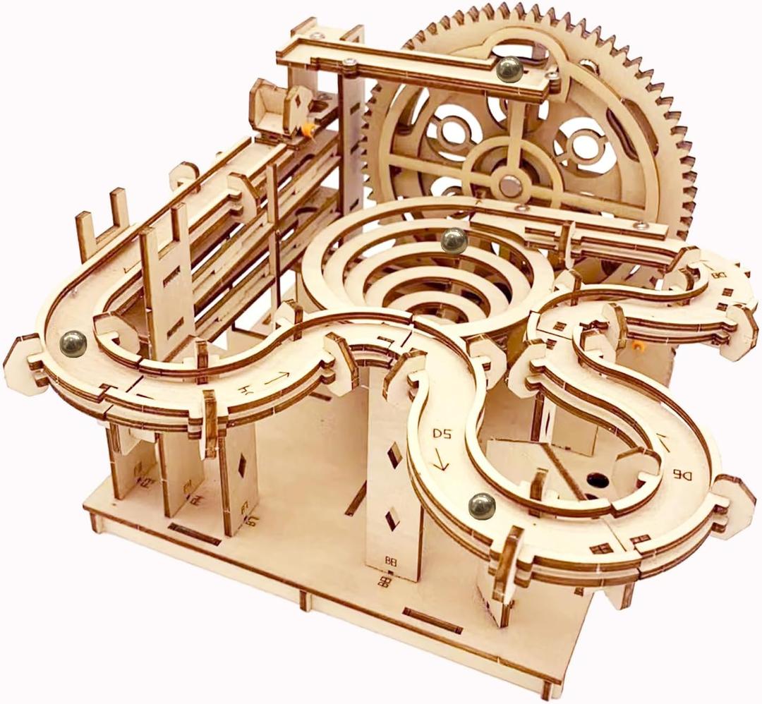 3D Puzzle Wooden Marble Run for Adults DIY Mechanical Puzzle Assembly Wood Crafts to Build Wood Model Kit for Teens Age 14+ Years Old