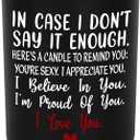 TEEZWONDER Anniversary Wedding Gifts for Women Men - Long Lasting Vanilla Lavender Candle 10 Oz - Birthday Romantic Gifts for Him Her, Girlfriend Boyfriend Birthday Gift Ideas, Gift for Husband Wife (Black - In Case)