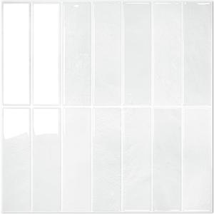 STICKGOO 10-Sheet Peel and Stick Backsplash Tile, Self Adhesive Vinyl Wall Tiles, Stick on Backsplash for Kitchen and Bathroom(Thicker Design) (Faux White Wall)