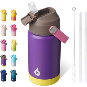 BJPKPK Insulated Water Bottle with Straw Lid, 12oz Thermo Water Bottles with Soft Nozzle, Flex Handle & Non-slip Boot, BPA Free Leak Proof Stainless Steel Metal Thermo, Tumblers, Cups,Violet BJPKPK Insulated Water Bottle with Straw Lid, 12oz Thermo Water Bottles with Soft Nozzle, Flex Handle & Non-slip Boot, BPA Free Leak Proof Stainless Steel Metal Thermo, Tumblers, Cups,Violet