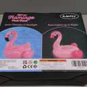 Flamingo Pool Floats Adult, Inflatable Pool Floats with Solar Lights, Thicken PVC Pool Floaties with Cup Holder and Handles, Glow in The Dark Pool Float Ride-On for Lake Party Water Fun