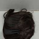 ALXNAN Clip in Long Wavy Synthetic Hair Extension 20 Inch Dark Brown 4PCS Thick Hairpieces Fiber Double Weft Hair for Women