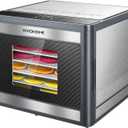 VIVOHOME Food Dehydrator Machine, 6 Trays Dehydrator for Jerky, Fruits, Meat, Stainless Steel Electric Food Dryer with 48H Timer, Temperature Control for Vegetables, Herbs, Mushroom, Dog Treats