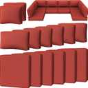 10 Pcs Outdoor Cushion Slipcovers Outdoor Patio Cushion Covers Replacement Waterproof with Zipper for Outdoor Furniture, Patio Sofa Couch 3 Sizes, Covers Only
