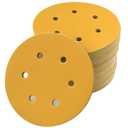 6-Inch 6-Hole Hook and Loop Sanding Discs 320-Grit, Random Orbital Sandpaper for Automotive and Woodworking, 100-Pack