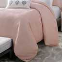 HiEnd Accents Jolie Queen Duvet Cover, Pink Textured Chenille Bedding, Boho Chic Casual Farmhouse Comforter Cover