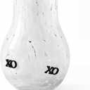 Skylety Valentine's Day Icon Glass Vase Icon Pink & White Flower Vase 5.75'' x 4.25'' Hand Blown Table Centerpiece for Him Her Valentine's Day Wedding Housewarming Gifts Home Decor(Black Xo)