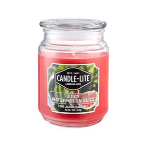 CANDLE-LITE Everyday Scented Juicy Watermelon Slice Single-Wick Jar Candle, 18 oz, Pink