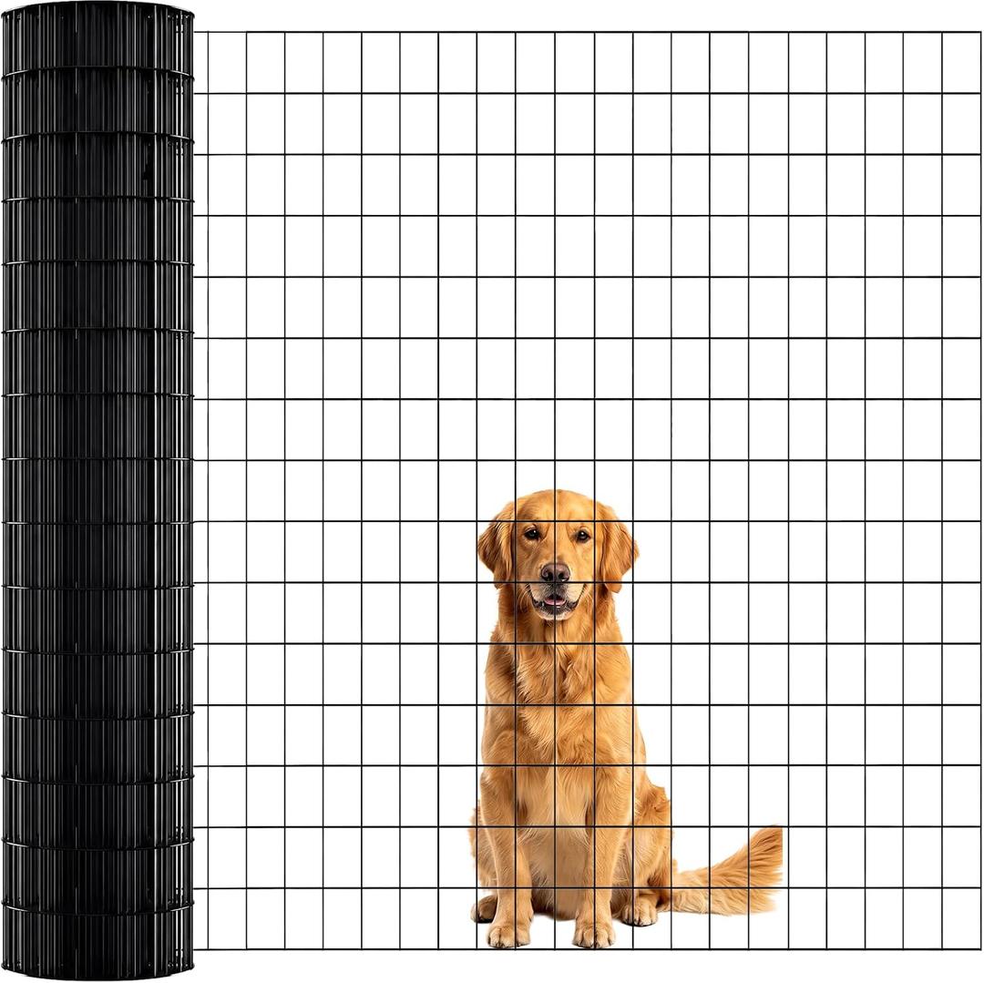 Thealyn 4ft x 50ft Black Vinyl Coated Welded Wire Fence