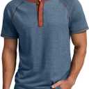 Sailwind Mens Henley Long/Short Sleeve T-Shirt Cotton Casual Shirt, Large