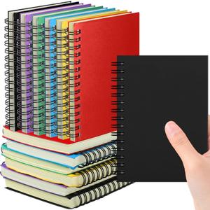 Qilery 18 Pack Small Notebooks A6 Spiral Notepads Little Writing Journals Bulk 4 x 6 Inch Ruled Notebook 100 Sheets Mini Memo Pads for Travel Office School Supplies (Bright Color)
