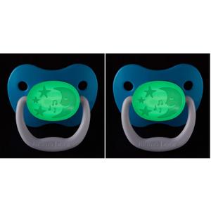 Amazon Brand - Mama Bear Glow-in-The-Dark Baby Pacifier, Stage 2 (6-12M), BPA Free, Assorted Colors, 4 Count (Pack of 2)