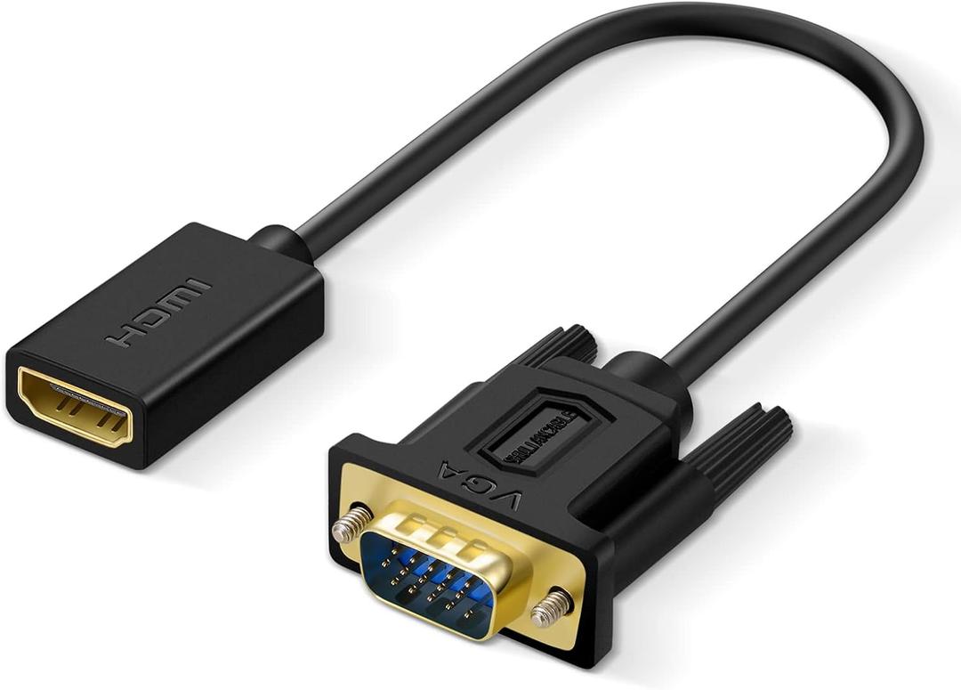 SHULIANCABLE HDMI to VGA Adapter Female to Male Unidirectional Transmission HDMI (Computer) to VGA (Monitor) Does not Support Audio(6 Inch)