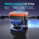 Portable Air Pump with 2000mAh Battery, USB Rechargeable Electric Air Pump-Quick Inflate Deflate for Air Mattress, Sleeping Pads, Pool Toys, Floats, Swimming Ring