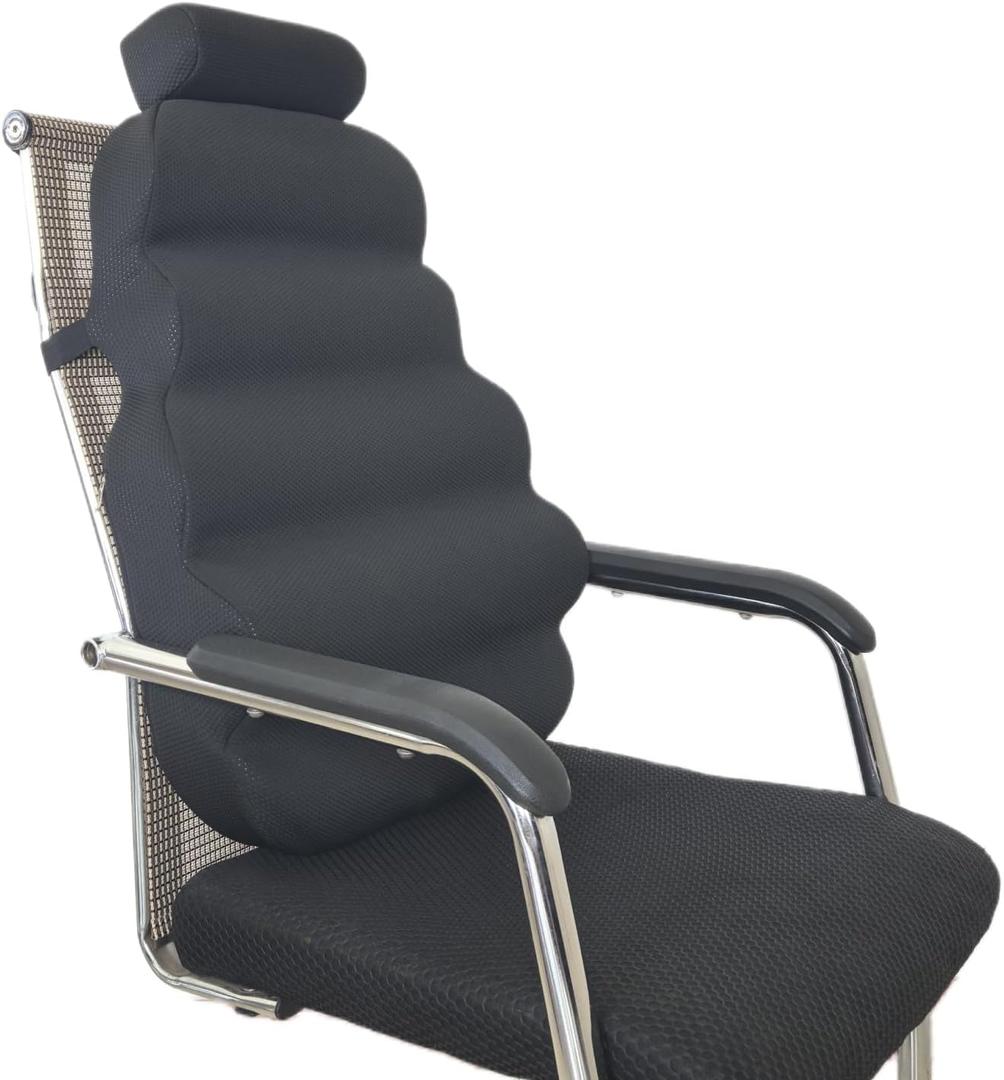 Office Chair Support Pillow, Fully Support The Whole Back, Relieve Fatigue - Memory Foam Lumbar Support Pillow for Office Chairs, Gaming Chairs, Car Seats, Wheelchairs, Black