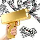 Money Gun Shooter with Prop Money 200PCS, Make It Rain Money Gun for Parties, Weddings, Birthdays, Halloween & Christmas, Cash Cannon for Real Money, Coupons, Flyers