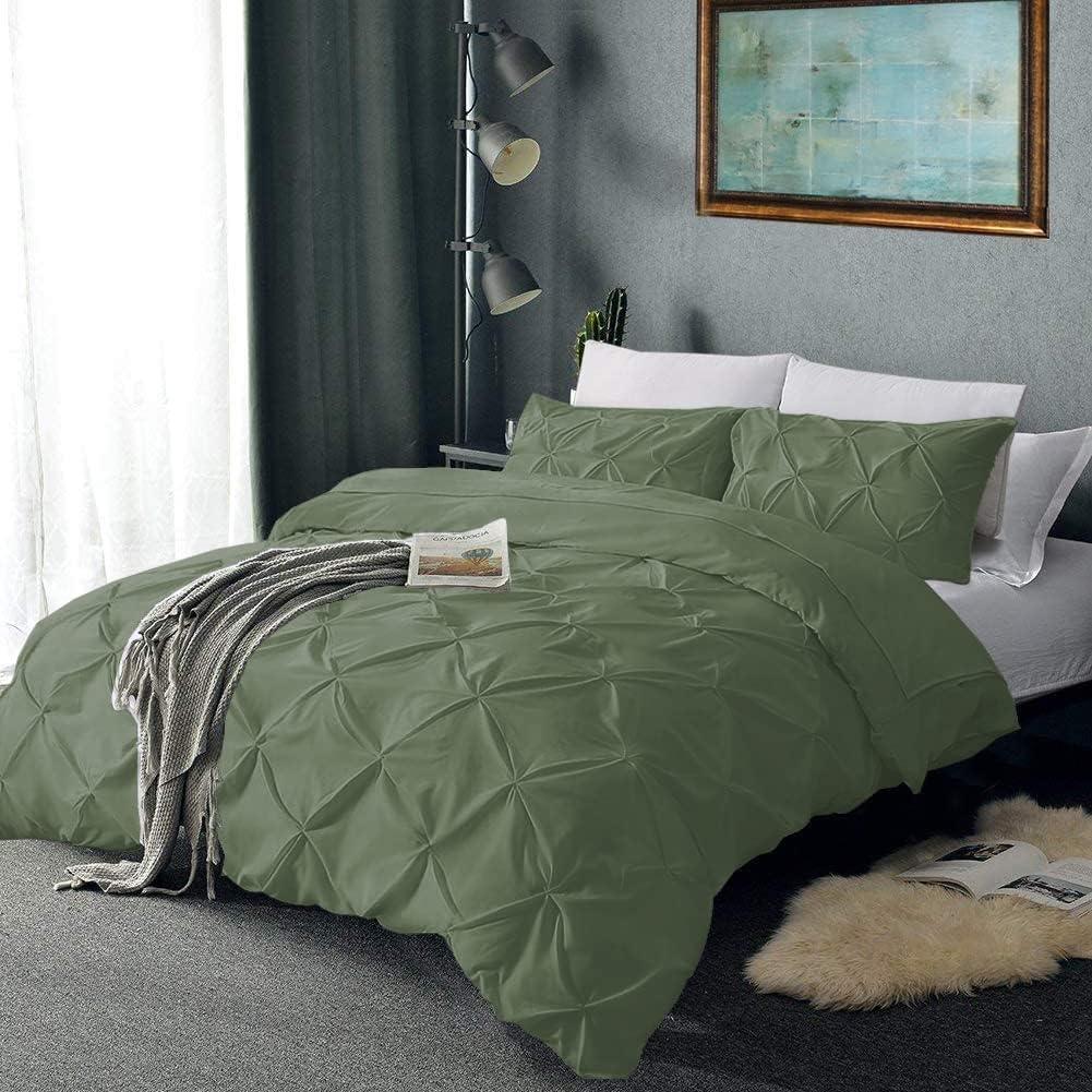 Pinch Pleated  1 Bed Sheet 90"x102". 1 Mattress Cover 60"x80"x14". Duvet Measures 84"x 82", 1 Pillow Case, Sage Green