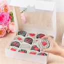 Kucoele 20 PCS Pie Boxes, 10 x 10 x 2.5 Inches Bakery Boxes with Window, Auto-Popup Cookie Boxes White Treat Boxes for Chocolate Strawberries, Pastries, Muffins, Donuts