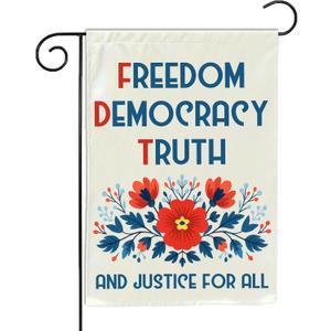 VOTANTA (12"x18") Freedom Democracy Truth and Justice for All Garden Flag Anti Felon President FDT Resist Democrat Gifts Outdoor Sign Yard House Patio Decorations Welcome Garden Flag Double Sided