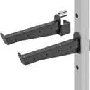 Kipika Safety Spotter Arms for 3" x 3" Power Racks with 5/8" & 1" Holes - Heavy Duty Barbell Safety Catches with Rubber Pad - Adjustable and Easy to Install - Set of 2