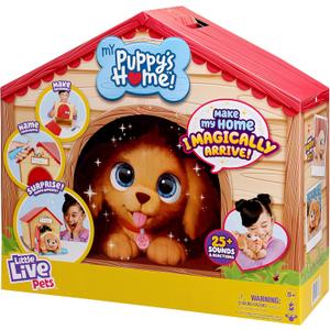 Little Live Pets My Puppy's Home Playset, Interactive Play Dog with Building Dog House Toys, Puppy Plush Toy with 25+ Sounds for Kids of Ages 5+